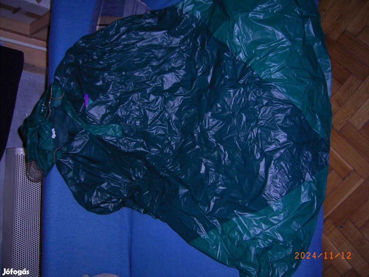 Sötétzöld esőkabát poncsó, XXL-es, eladó