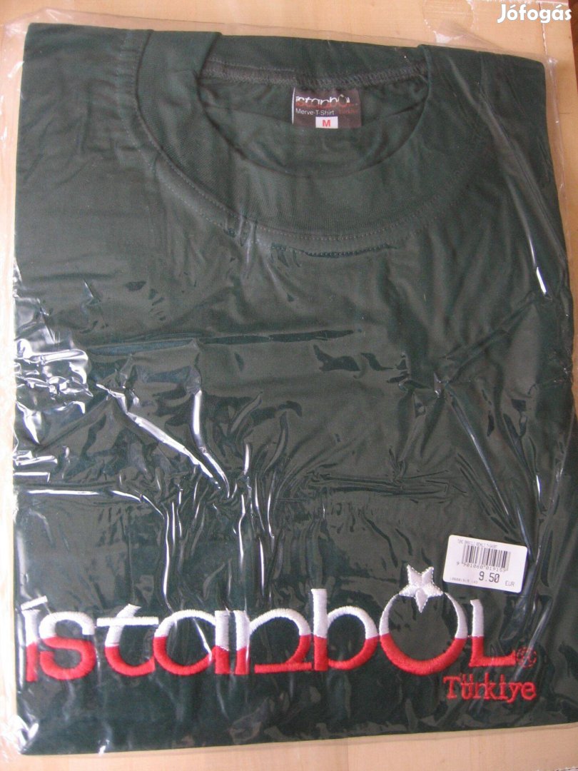 Sötétzöld férfi póló M-es méretben - eredeti csomagolásban