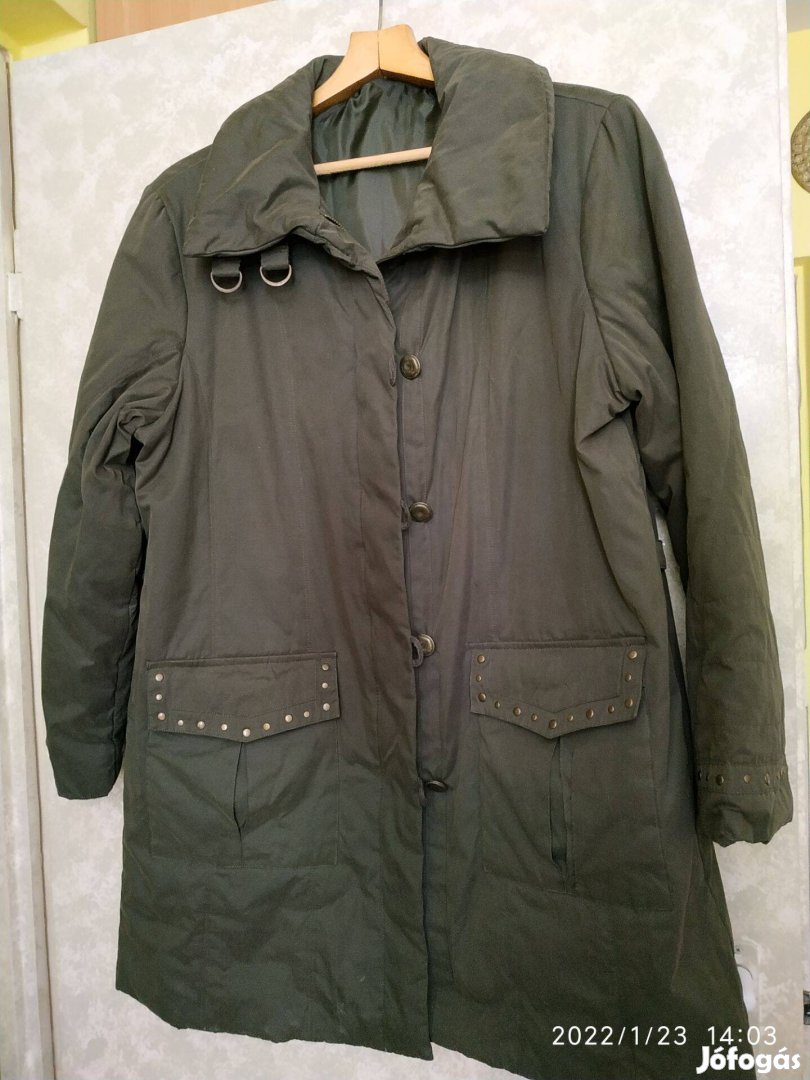 Sötétzöld nagy méretű télikabát 48-as