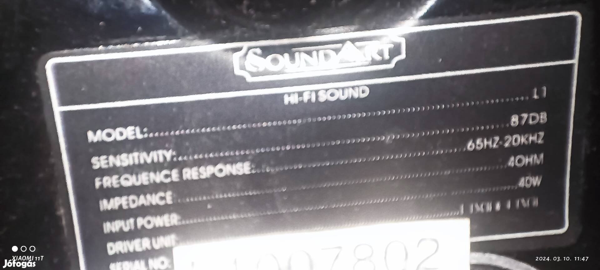 Soundart l1 hi-fi speaker hangfal 1db. Posta 