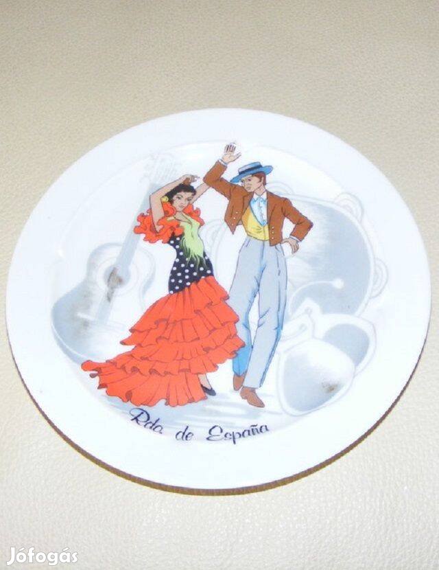 Spanyol flamenco táncos porcelán tányér