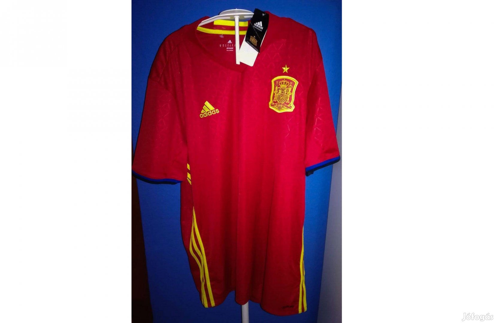 Spanyol válogatott eredeti adidas 2016-17 piros mez (XL)