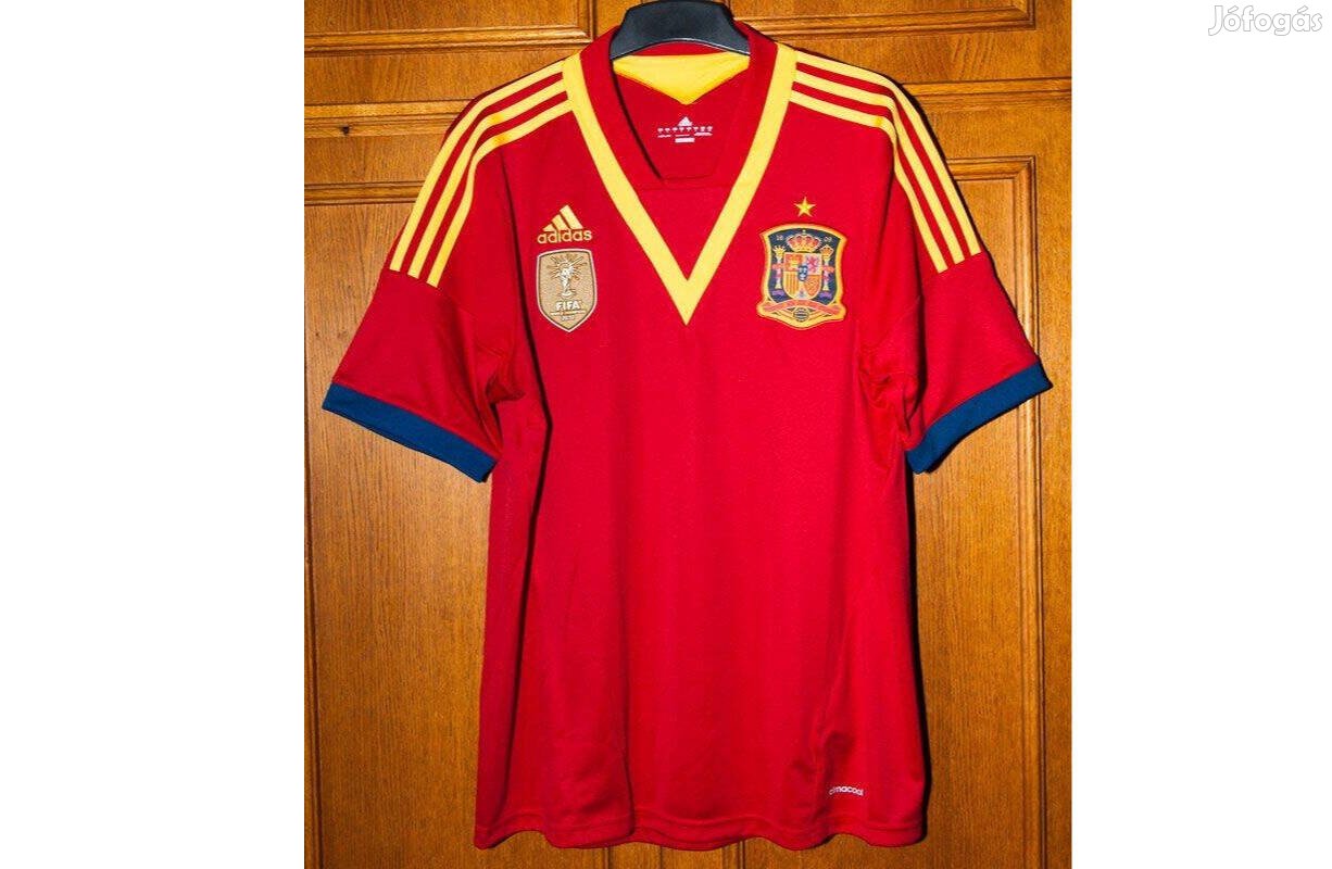 Spanyol válogatott piros eredeti adidas 2013-14 VB győztes focimez L