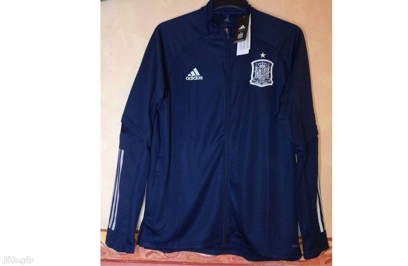 Spanyol válogatott sötétkék eredeti adidas cipzáras felső (L, XL)