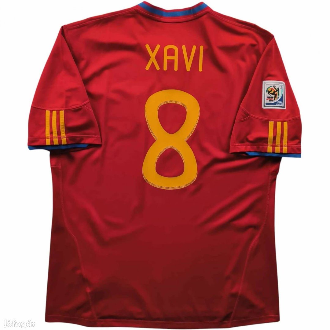 Spanyolország 2010-12 Adidas hazai Xavi foci mez XL-es