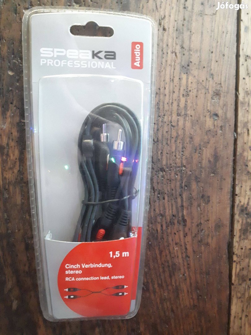 Speaka Professional 2xrca hosszabbító kábel, 1,5m, új