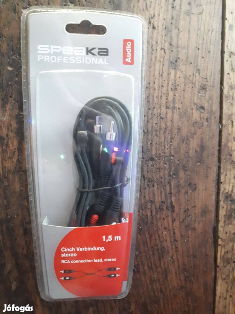 Speaka Professional 2xrca hosszabbító kábel, 1,5m, új