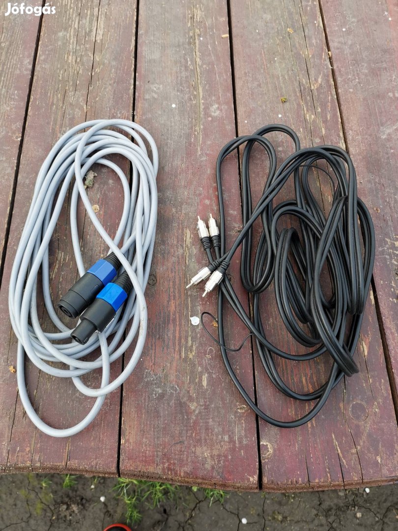 Speakon csatlakozós hangfal kábel és RCA kábel 5m-esek eladó! 