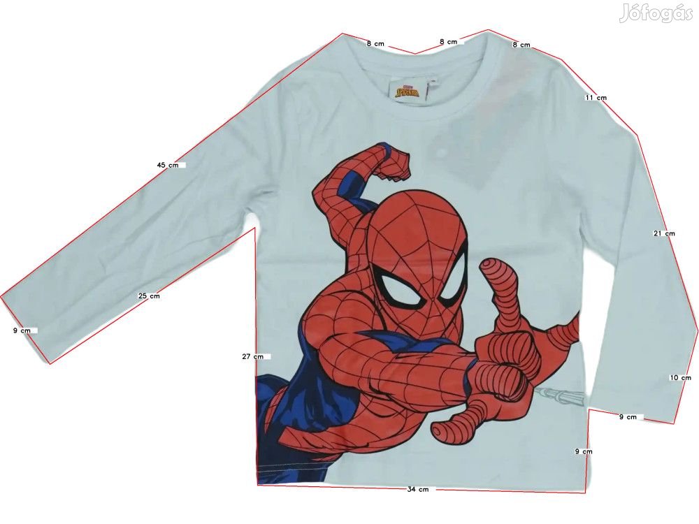 Spiderman Új (címkés) Fiú Hosszú ujjú felső (Méret: 110)