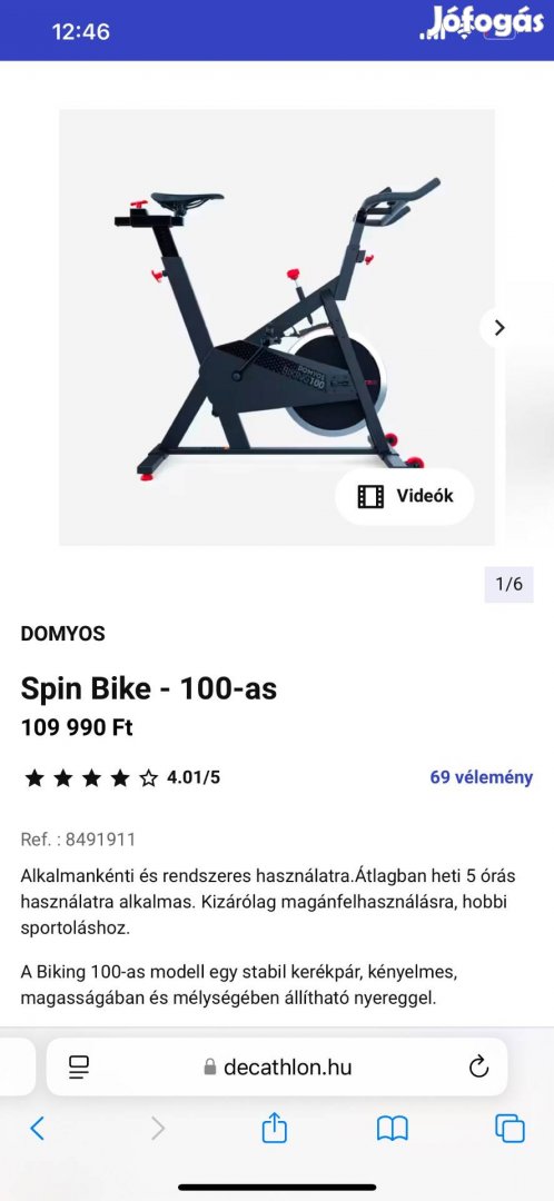 Spin bike 100 szoba bicikli