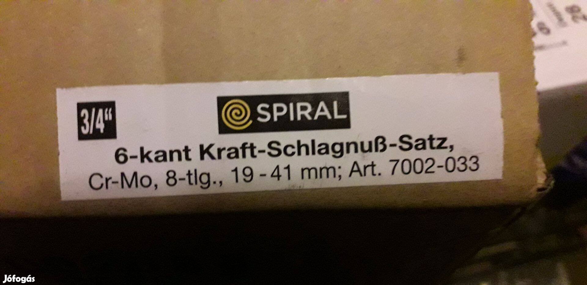 Spiral dugókulcs készlet 19-41mm, 3/4", 8 részes