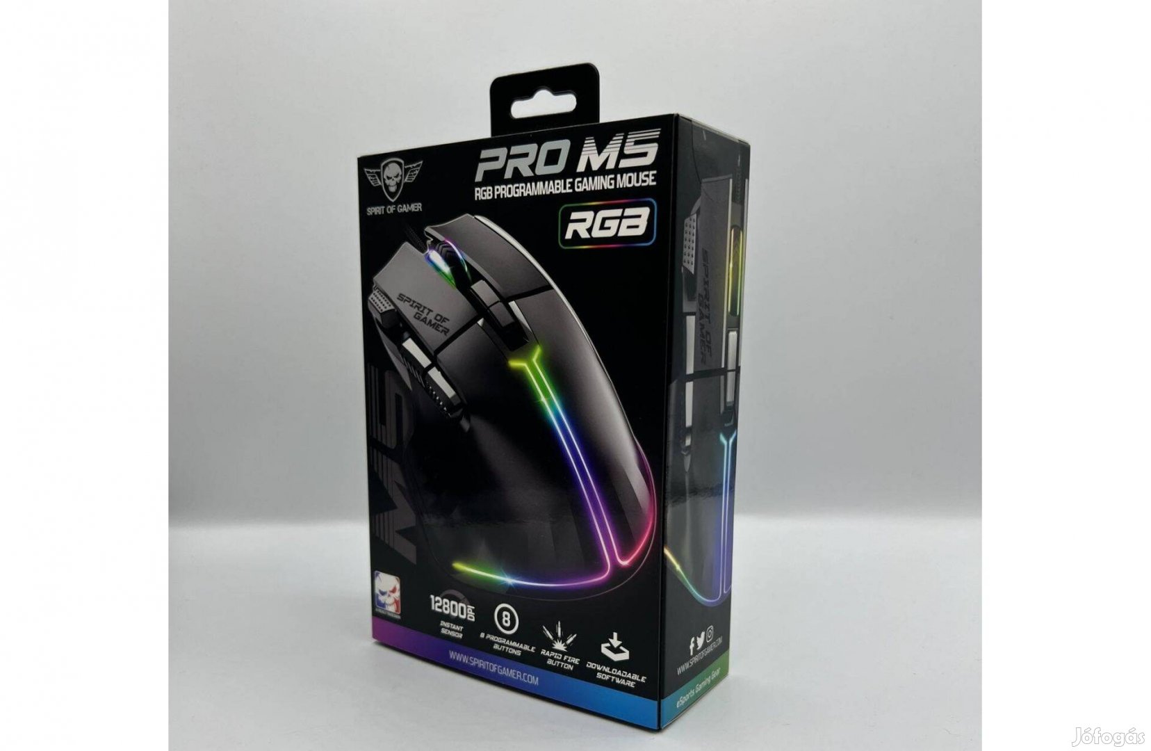 Spirit Of Gamer Pro-M5 RGB optikai gaming egér, új, bonatlan