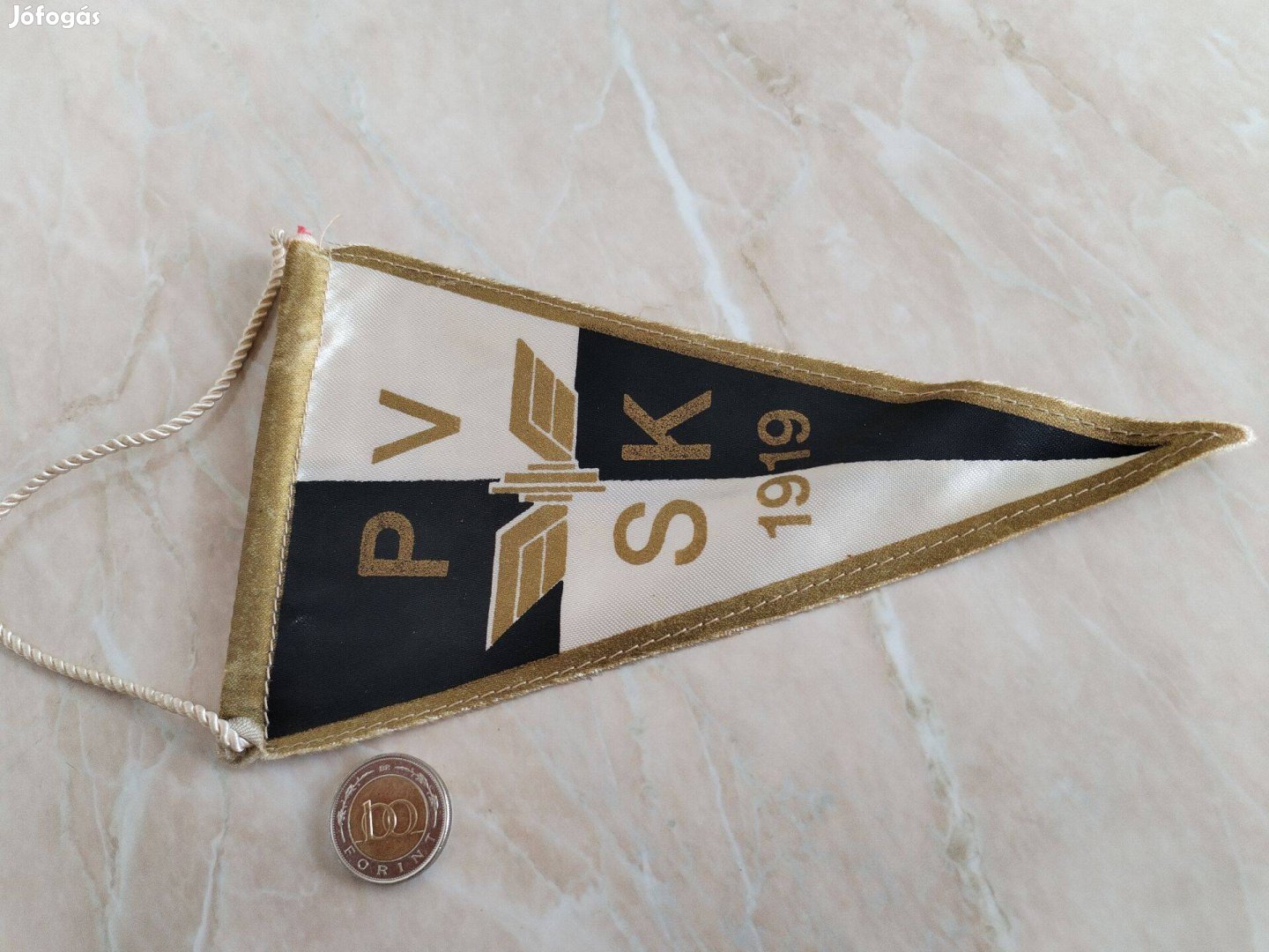 Sport Club Régi asztali zászló Pécsi Vasutas szép db