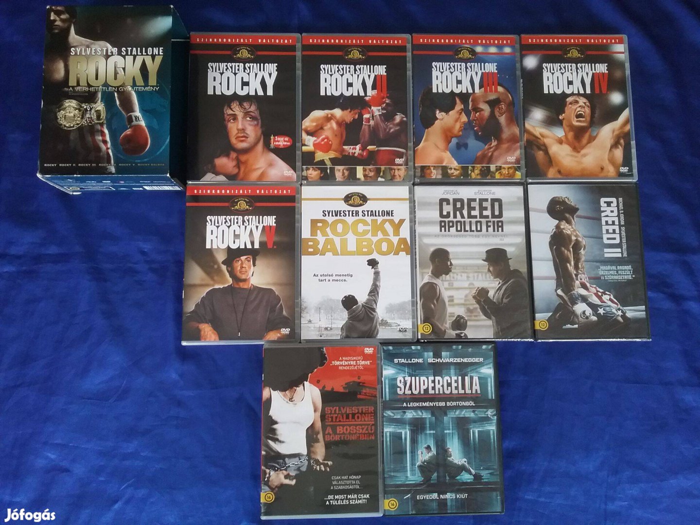 Stallone :Rocky 1,2,3,4,5,Rocky Balboa. Creed 1,2. +2 film. Szinkr