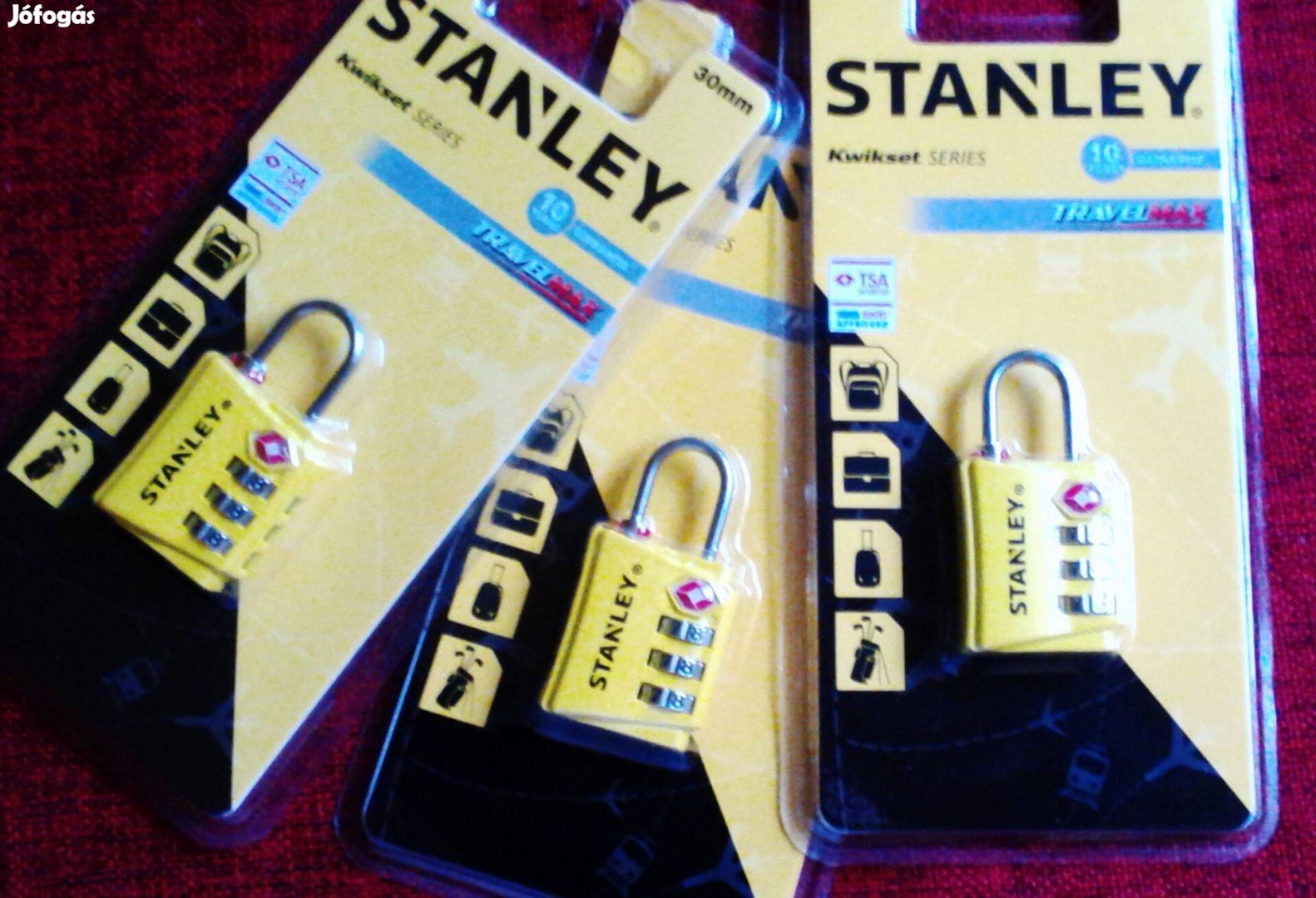 Stanley 3 számjegyű biztonsági TSA lakat sárga