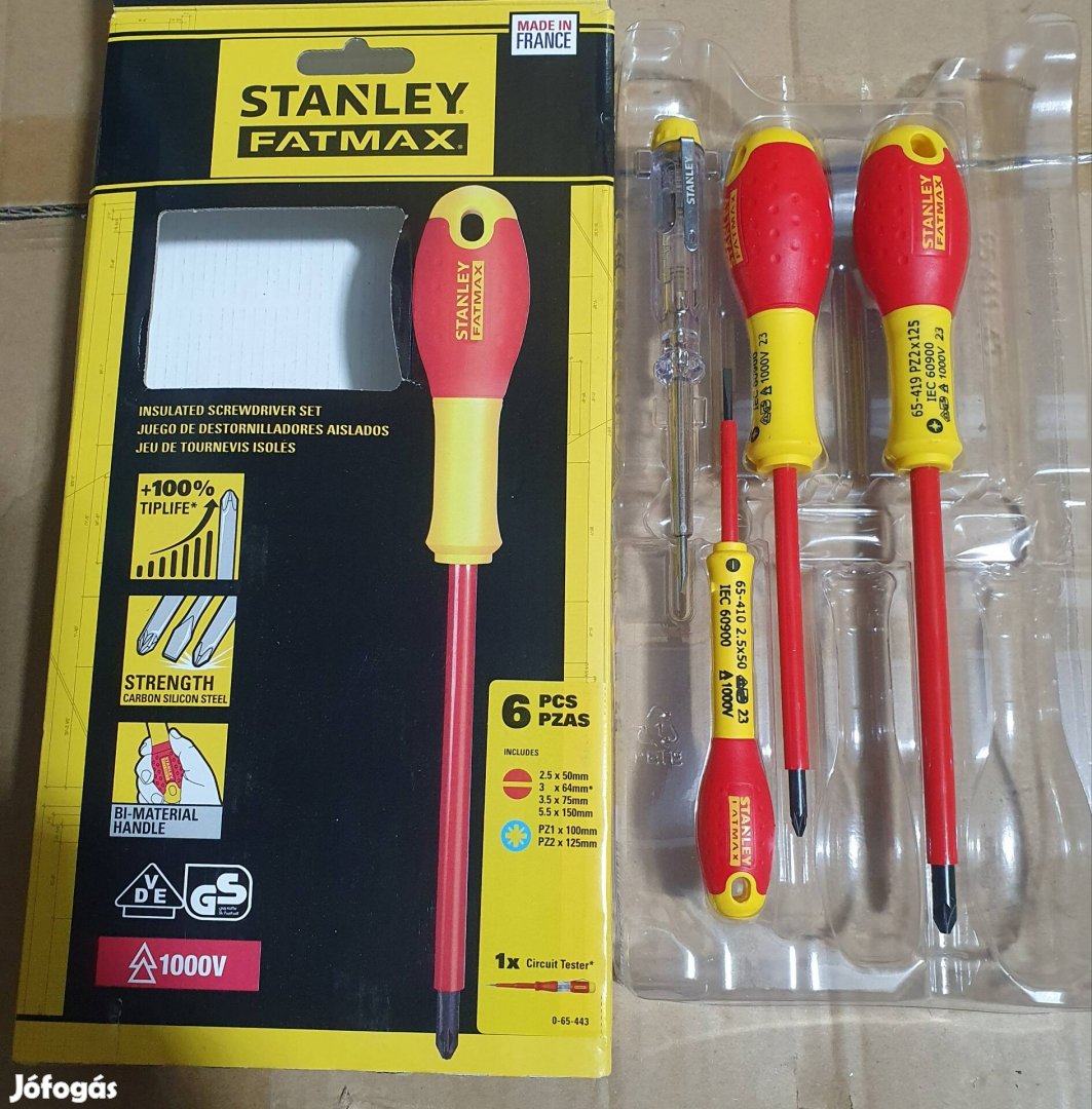 Stanley Fatmax 6 db-os szigetelt csavarhúzó.2db hiányzik!!