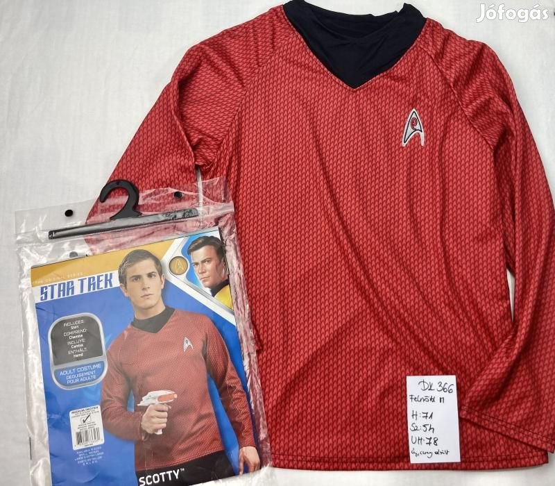 Star Trek jelmez, Scotty jelmez, felnőtt jelmez, új DK366