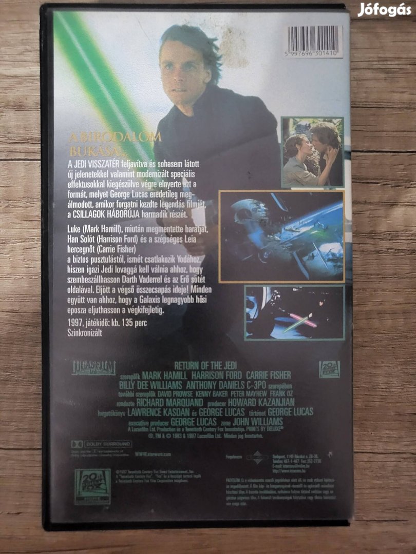 Star Wars A JEDI Visszatér Gyári Müsoros VHS Video Kazetta 