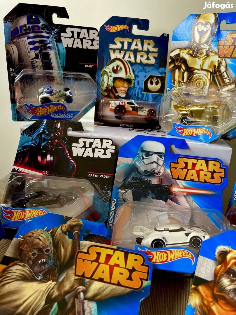 Star Wars Hotwheels karakter 1:64 autók új bontatlan