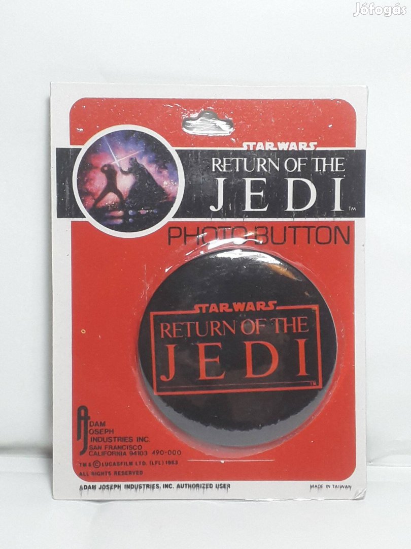 Star Wars Vintage ROTJ Photo Button Return of the Jedi 1983 Sealed