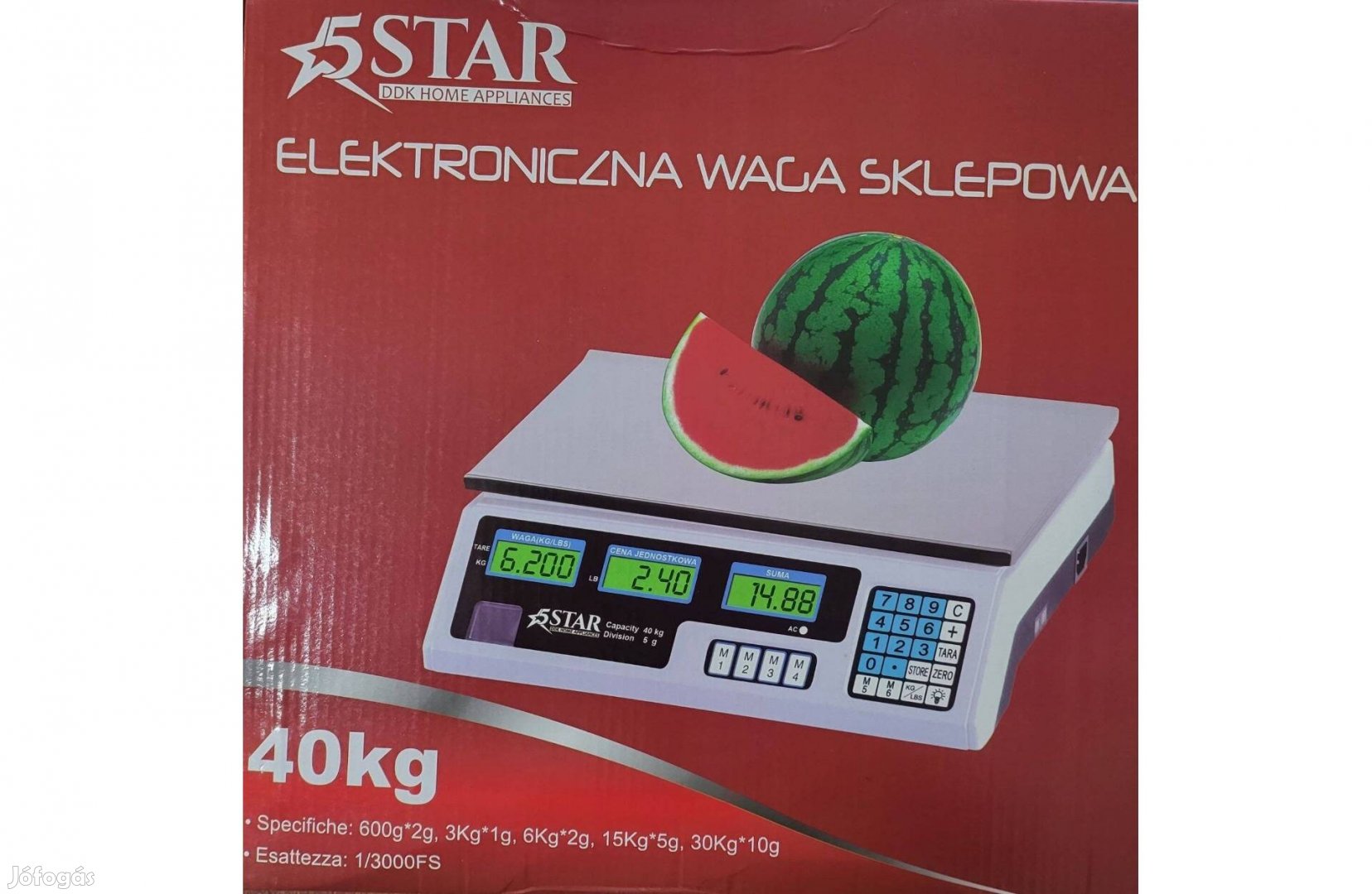 Star asztali digitális LCD kijelzős bolti mérleg 40kg