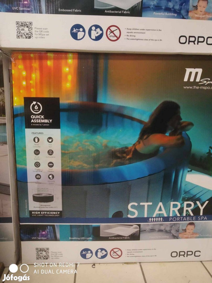 Starry Whirphool Mobil Pezsgőfürdő. Jacuzzi UV Szűrővel+Világítás