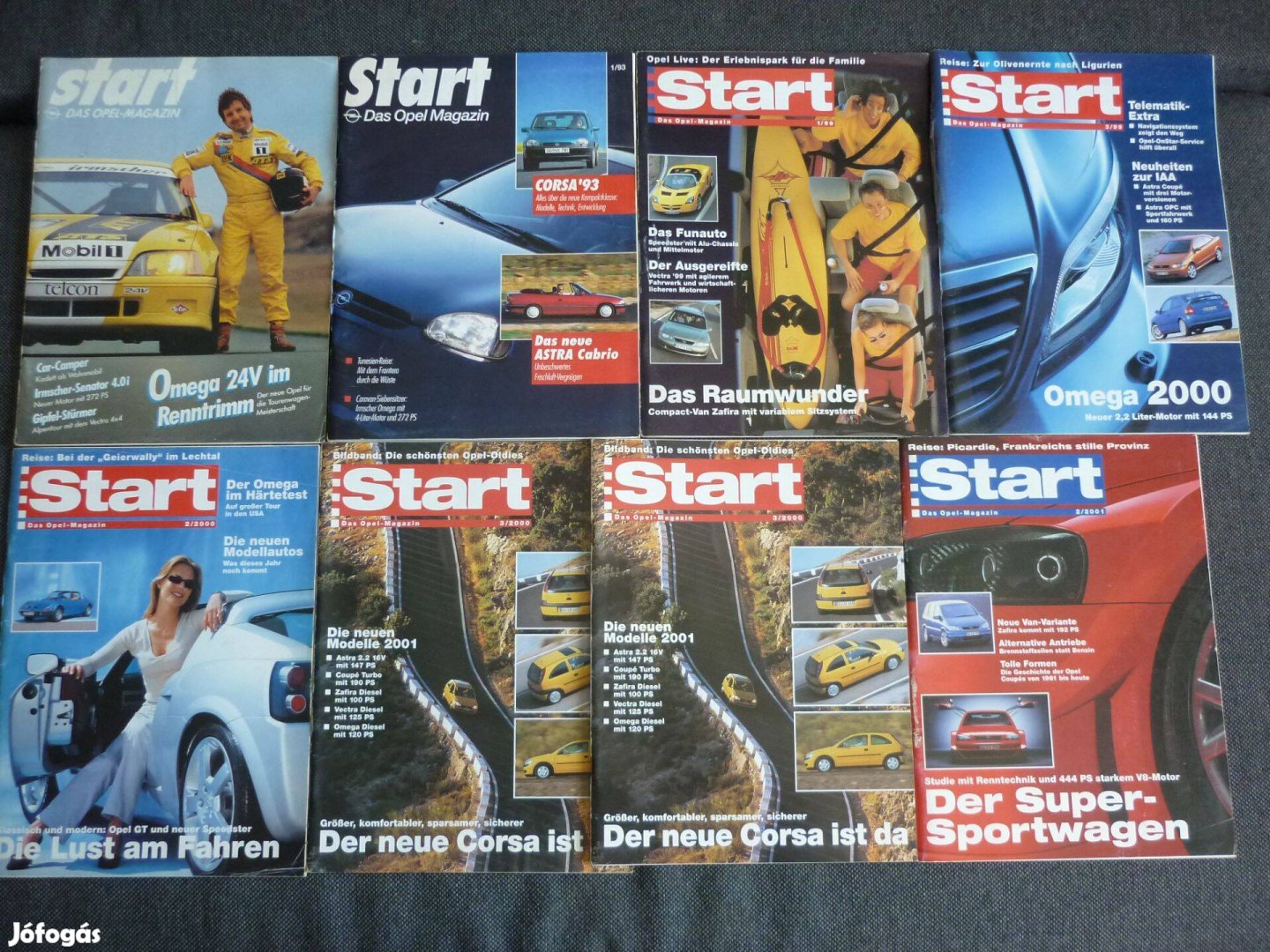 Start német nyelvű Opel Magazinok 1990-2001 8 darab