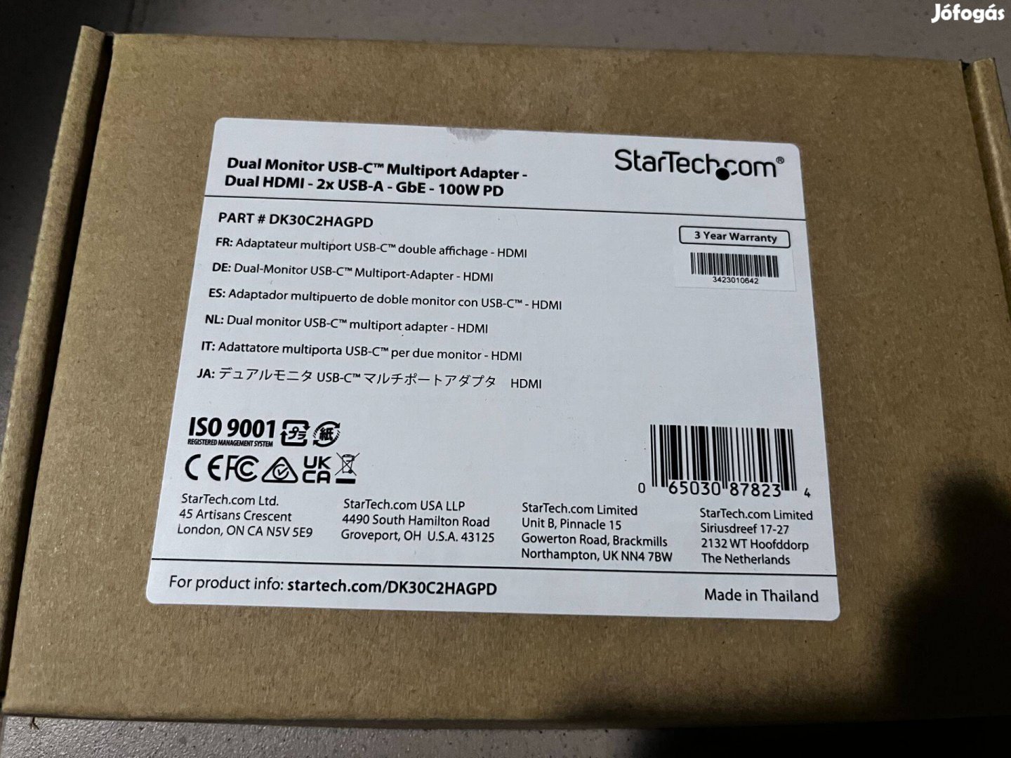 Startech DK30C2Dagpd USB-C Multiport dokkoló - Szürke