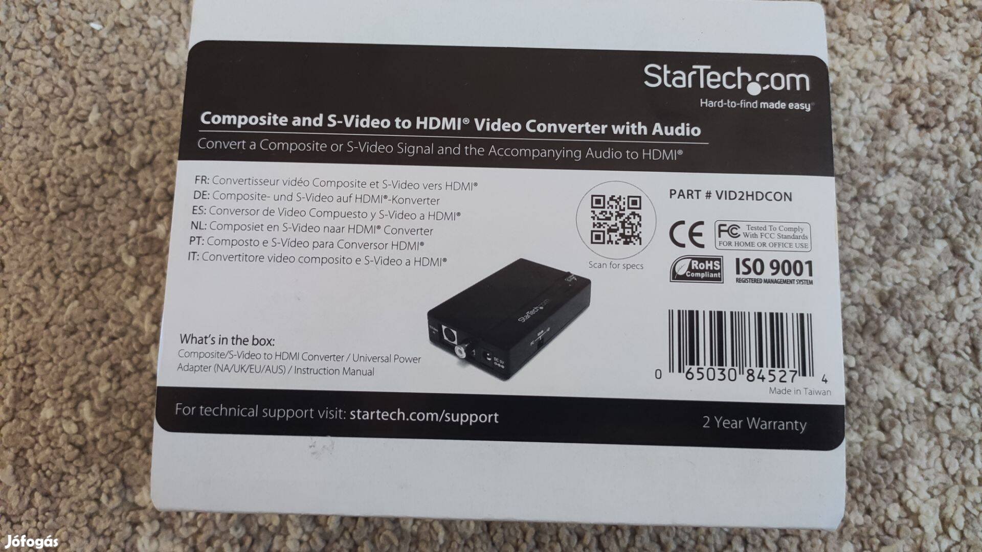 Startech VID2Dhcon rca s-video to HDMI video converter with audio. Ár: