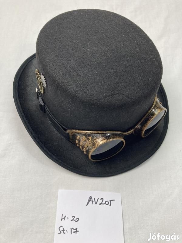 Steampunk kalap + szemüveg, Steampunk jelmez AV205