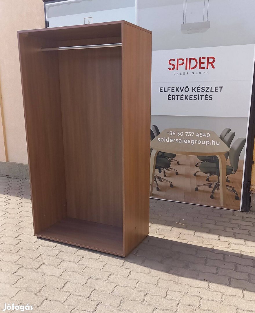 Steelcase gardróbszekrény,ruhásszekrény, dió színű, nyitott - használt