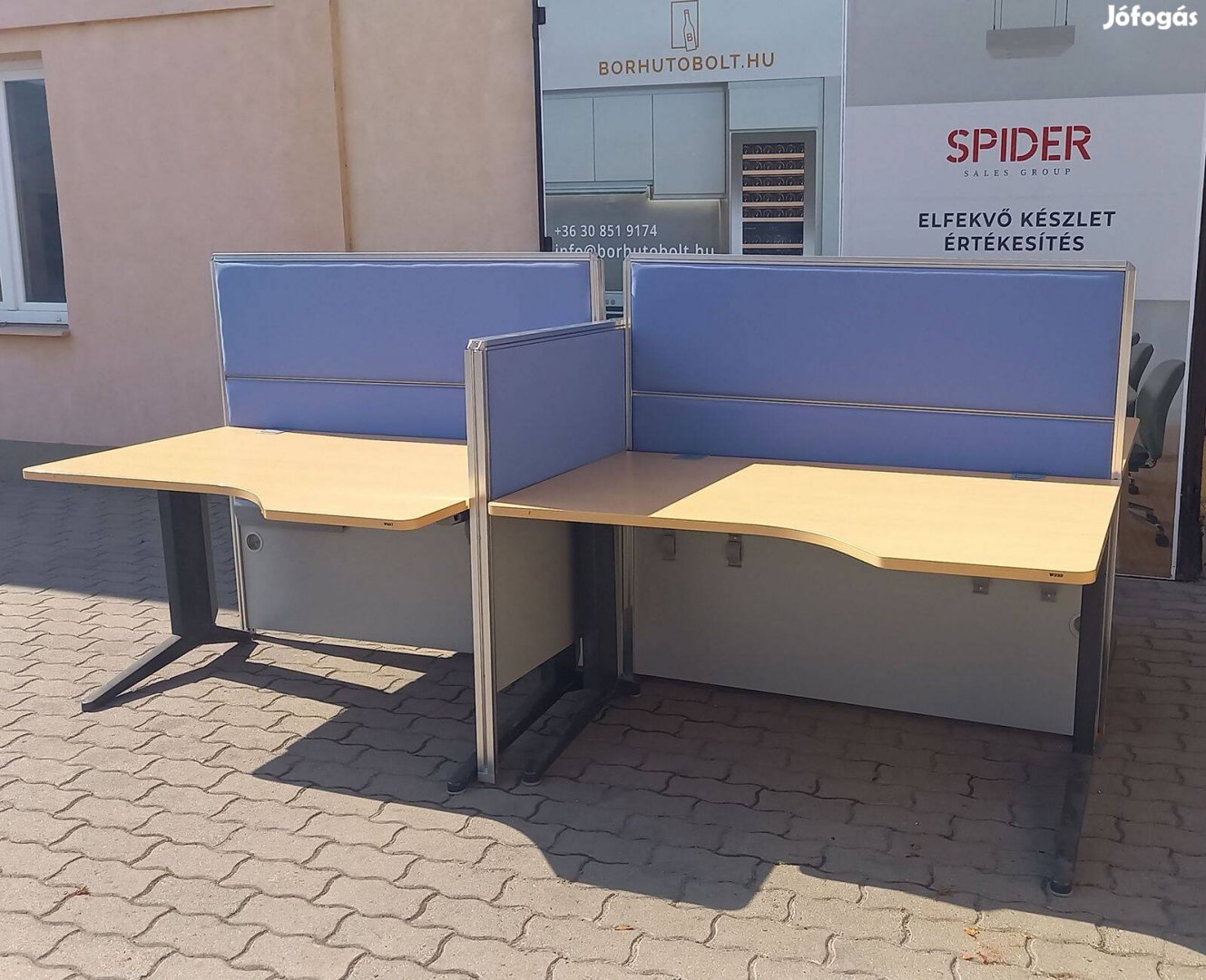 Steelcase íróasztal sziget, munkaállomás, Világosbükk színű - használt