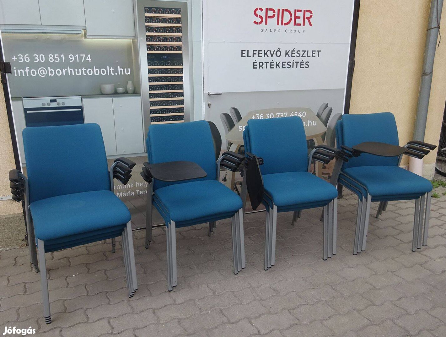 Steelcase tárgyalószék, konferencia szék, írótáblás, türkíz - használt