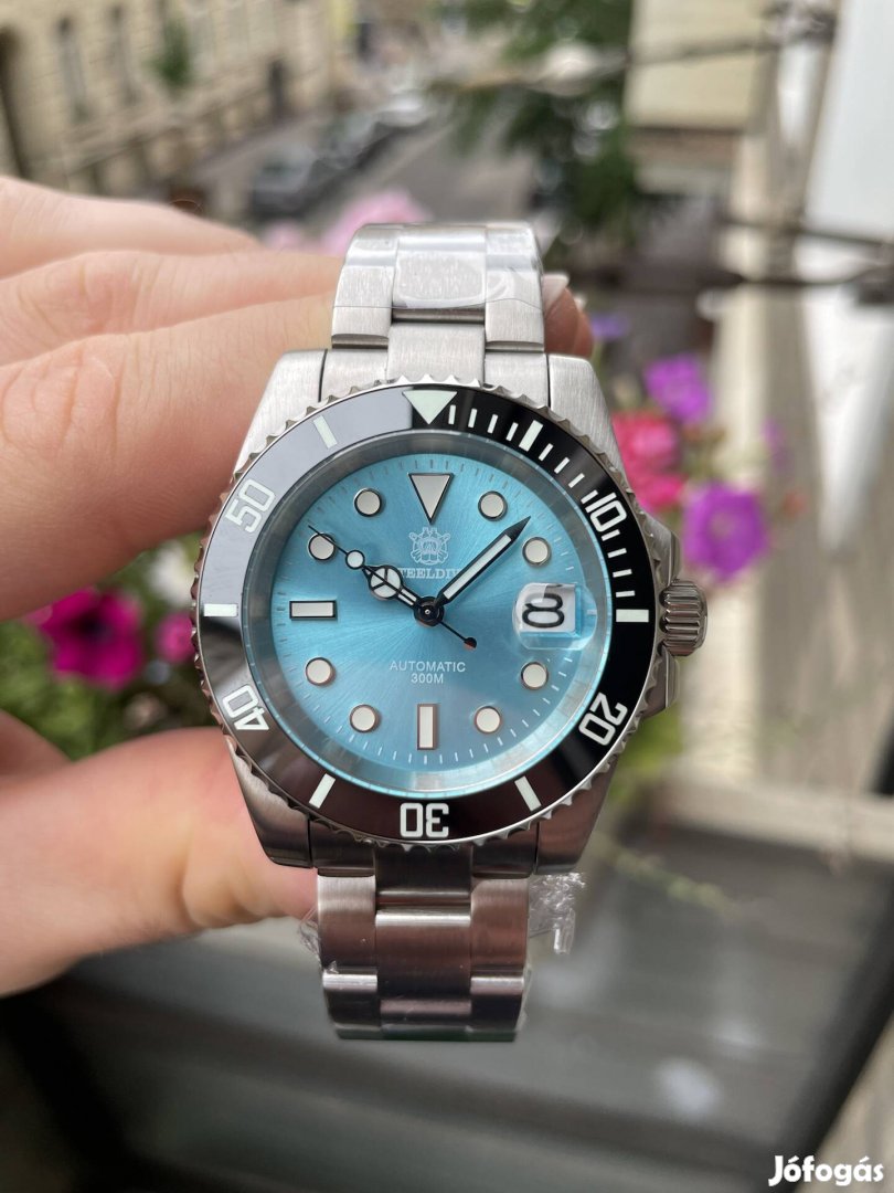 Steeldive SD1953 Tiffany Submariner új, automata karóra 