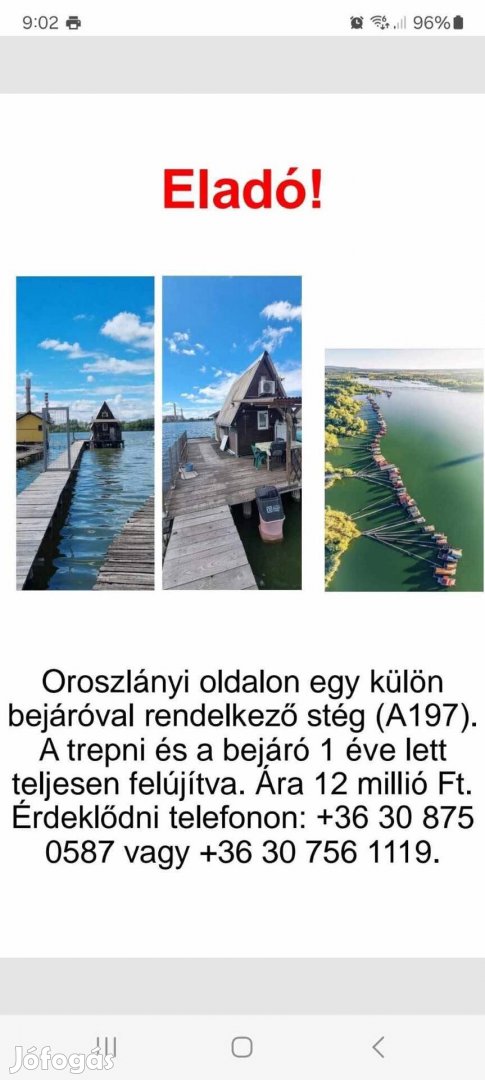 Stég ház , horgászat 