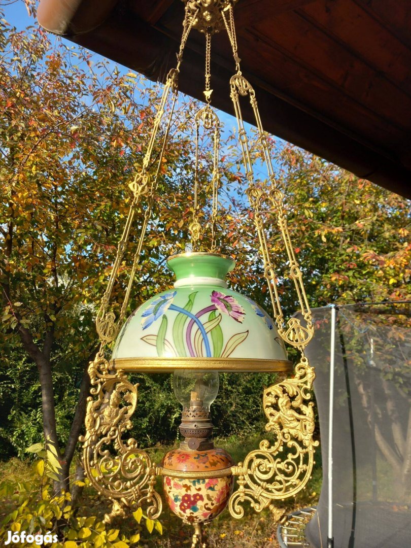 Steidl Znaim majolikás lüszter lámpa