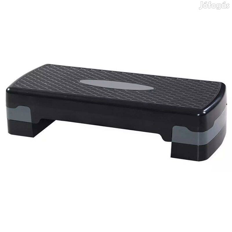 Step pad, állítható magassággal, 68x27x15cm, 120kg - fekete/szürke