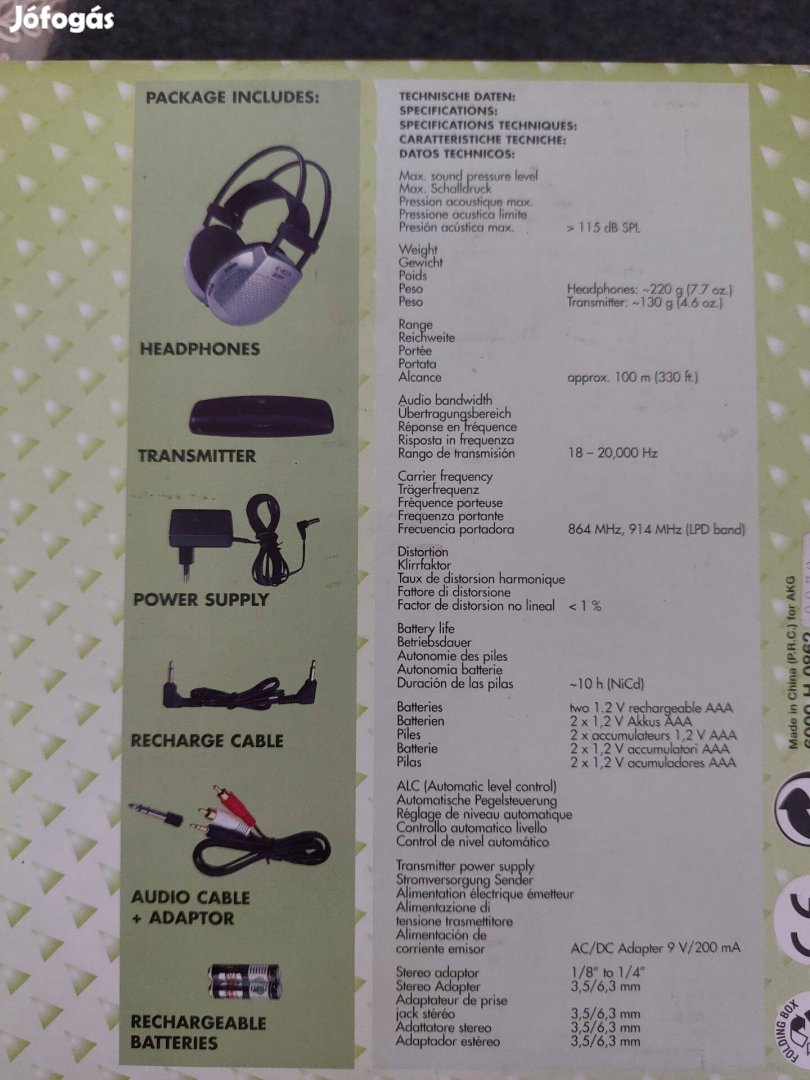 Stereo fejhallgató