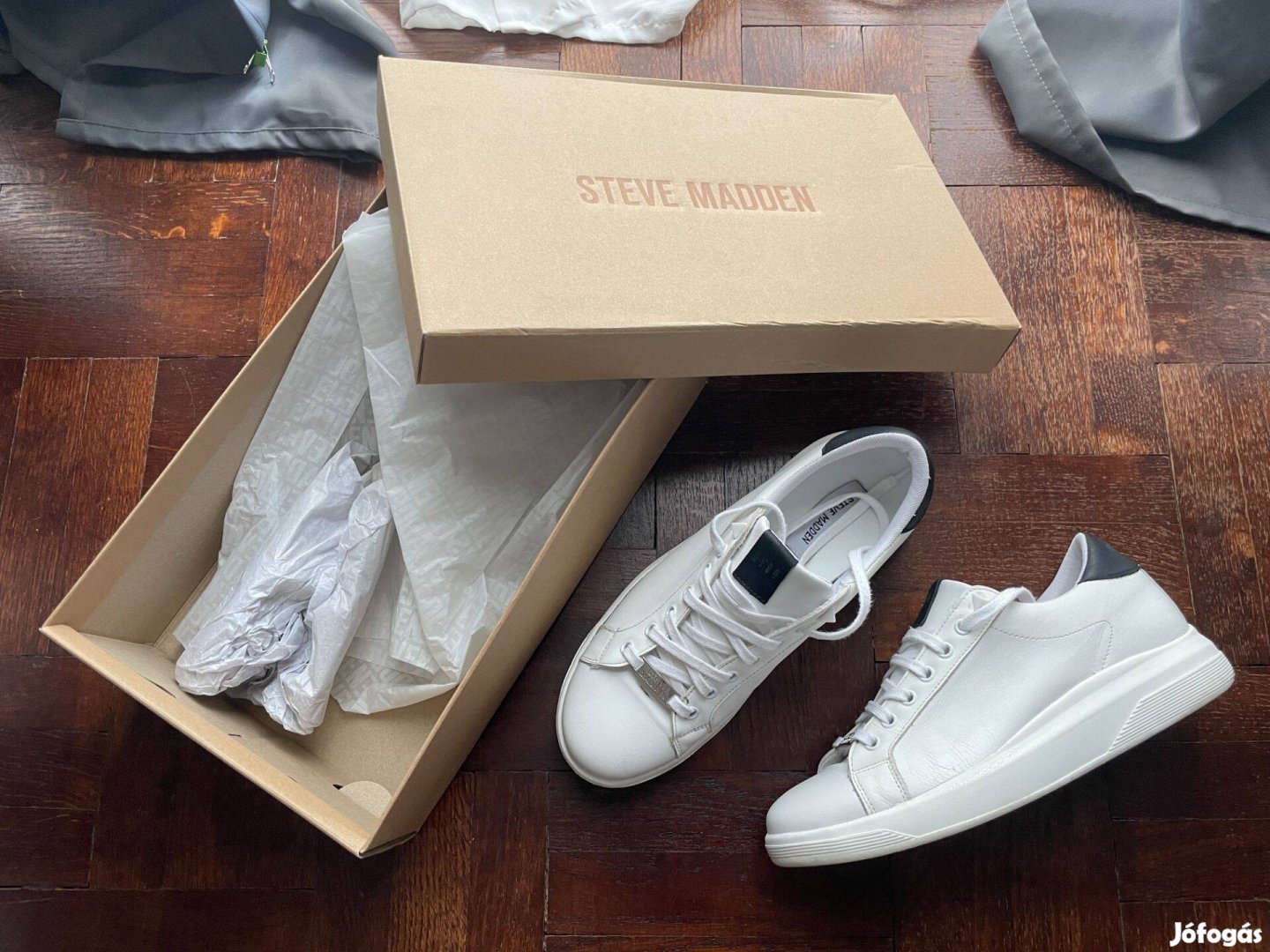 Steve Madden Alex férfi cipő 41 sneaker újszerű bőr fehér dobozos