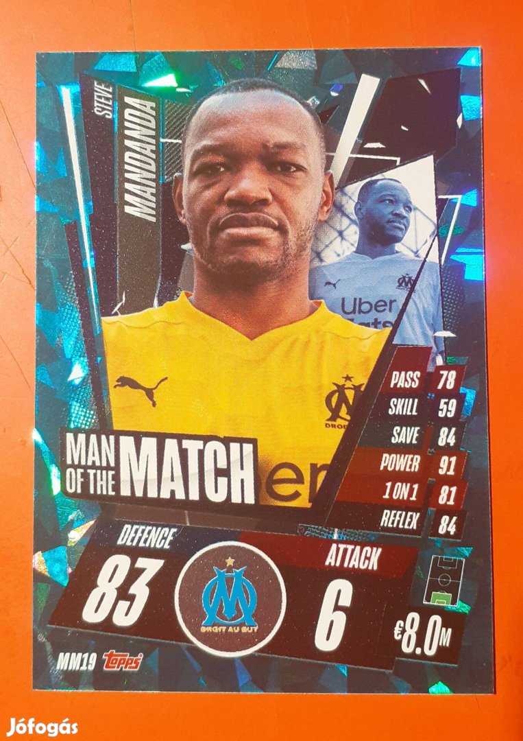 Steve Mandanda Topps MOM focis kártya