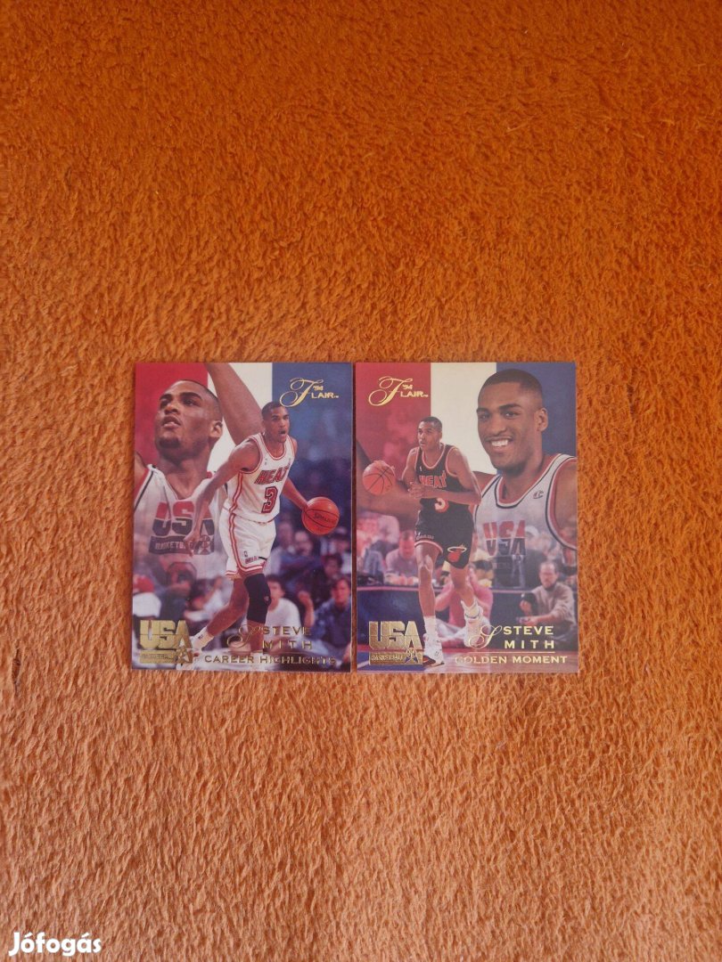 Steve Smith Flair USA 1994 kosaras kártyák 2db