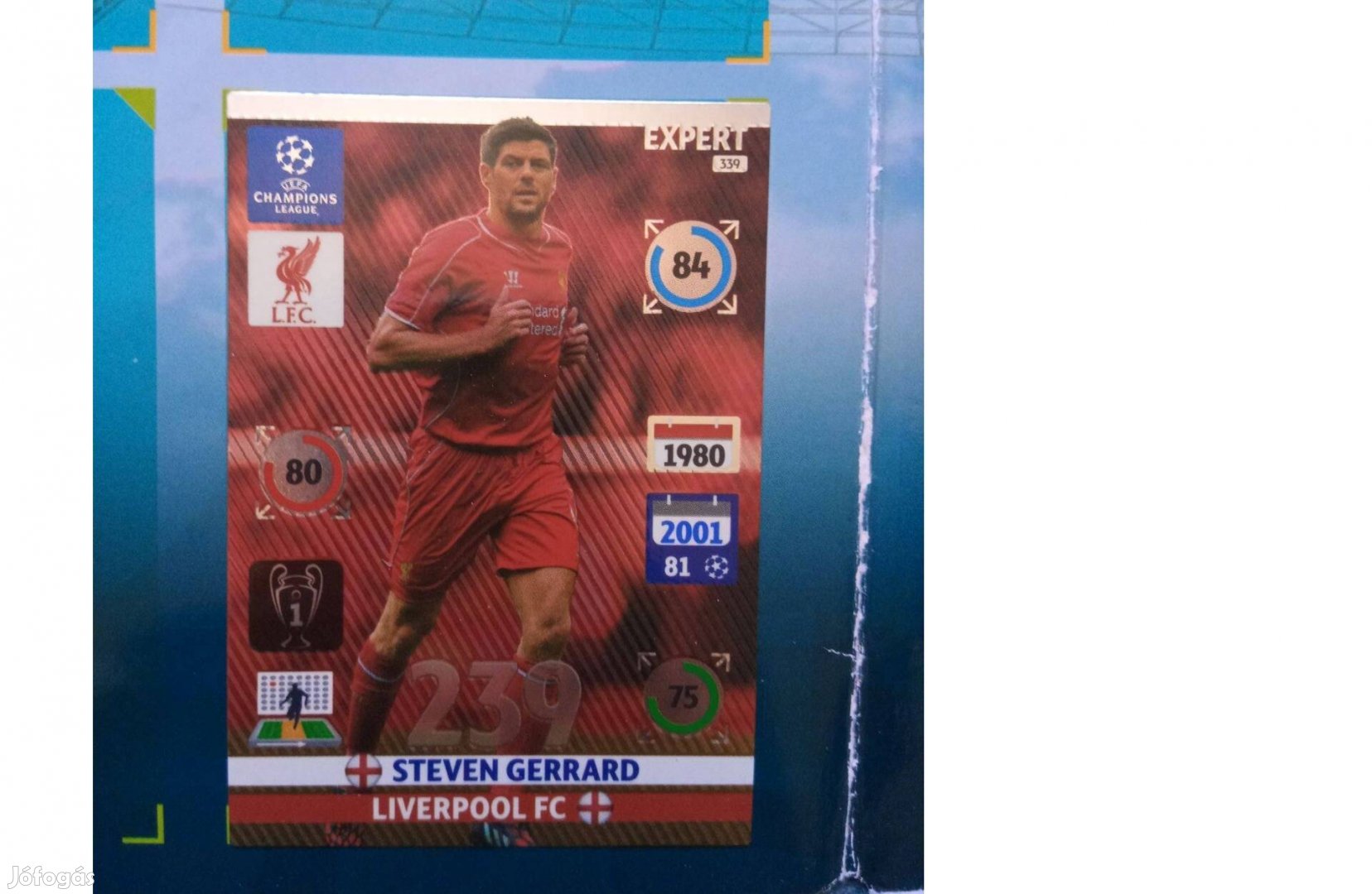 Steven Gerrard (Liverpool) Panini Champions League focis kártya