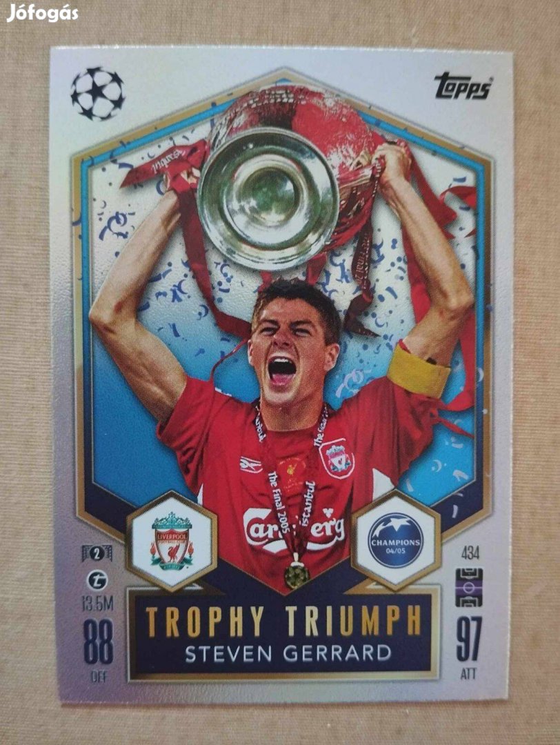 Steven Gerrard (Liverpool) Trophy Triumph BL 2024/25 focis kártya