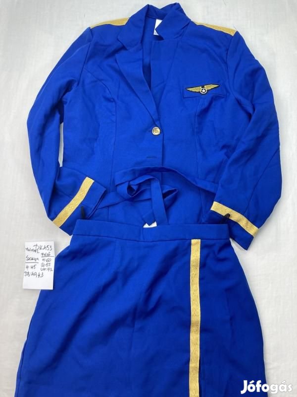 Stewardess jelmez, légiutas kísérő jelmez, felnőtt jelmez
