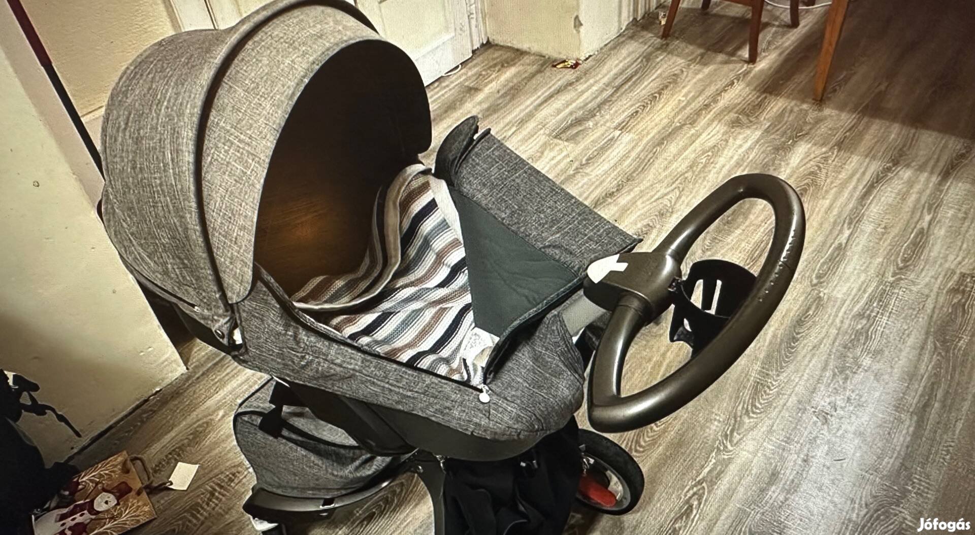 Stokke black melange szett babakocsi, hordozo, mozes, also taska