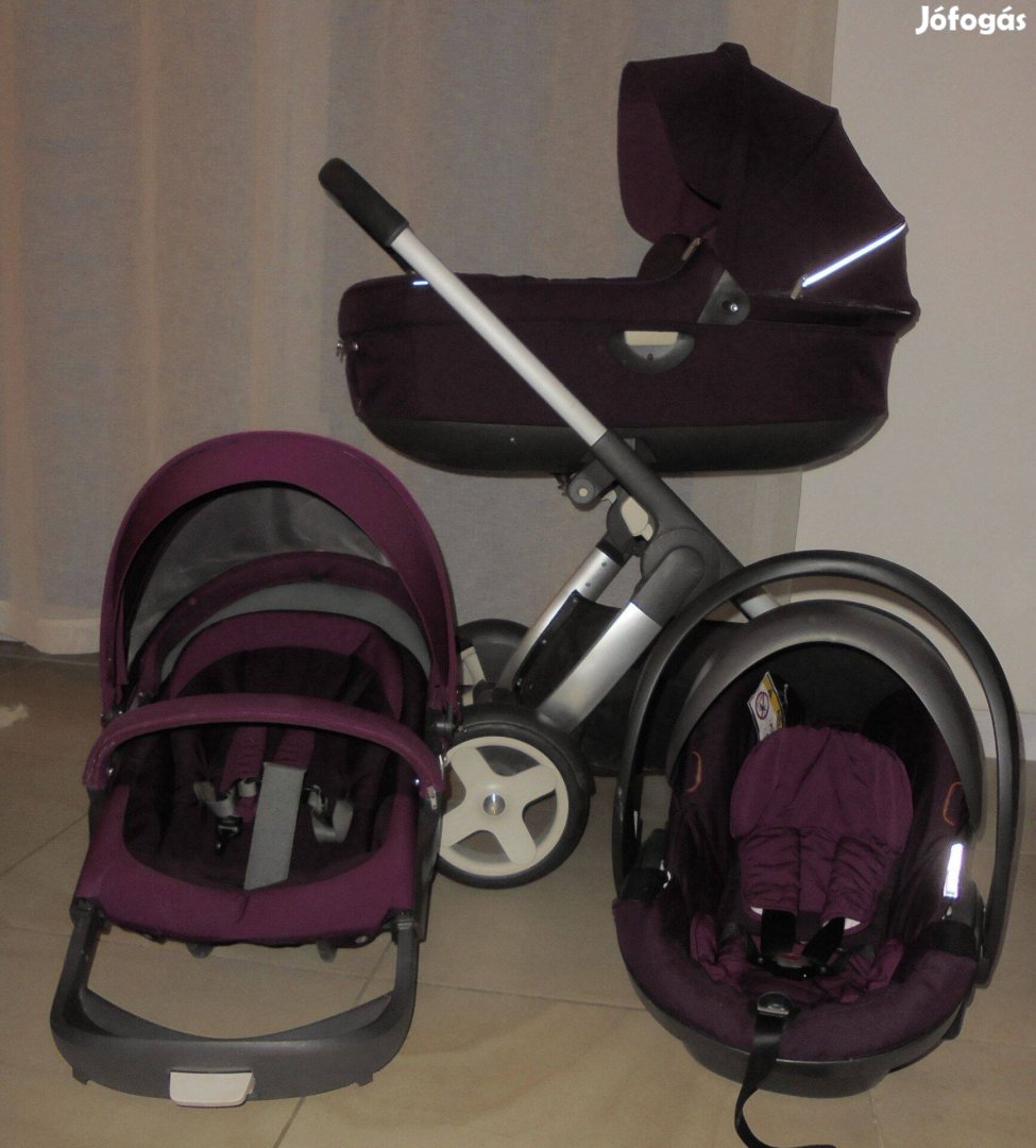 Stokke crusi purple 3az1-ben babakocsi nagyon szép, ingyen szállítás