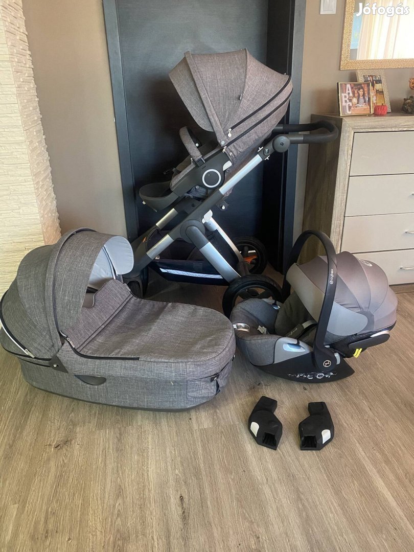 Stokke trailz 3in1 Black melange fektethetős hordozóval 