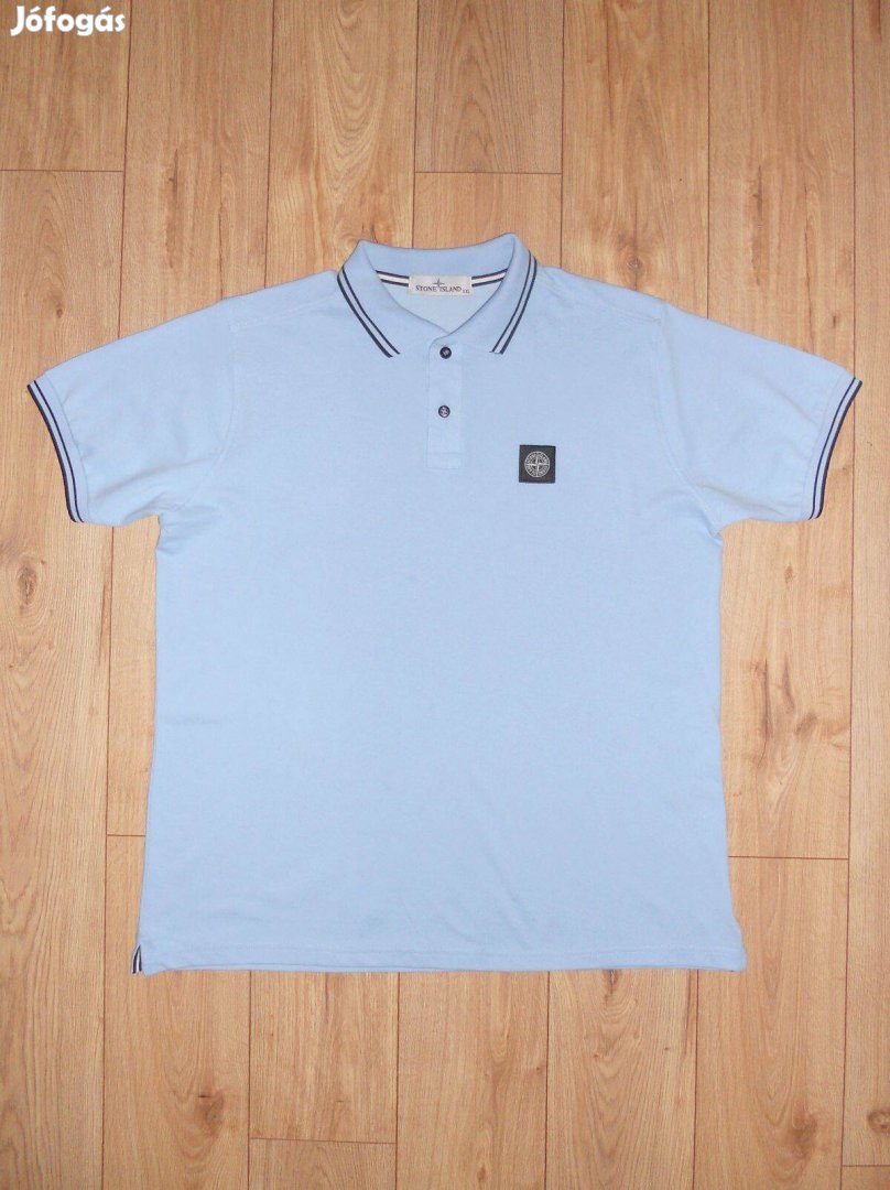 Stone Island világoskék galléros póló (XXL-es)