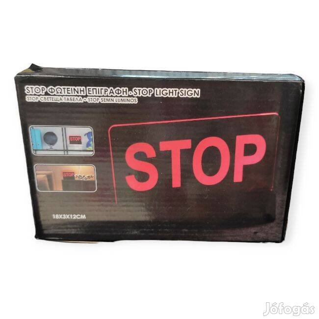 Stop lámpa piros fénnyel dekor világítás 18 cm