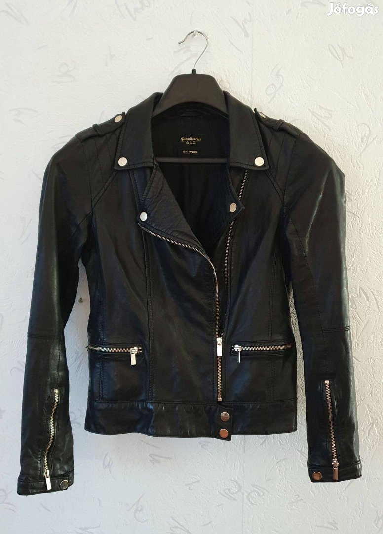 Stradivarius női valódi bőr S méretű dzseki